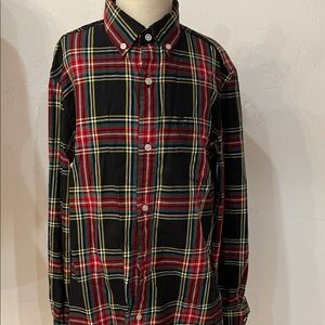 Boys’ Crewcut Black and Red Plaid Shirt